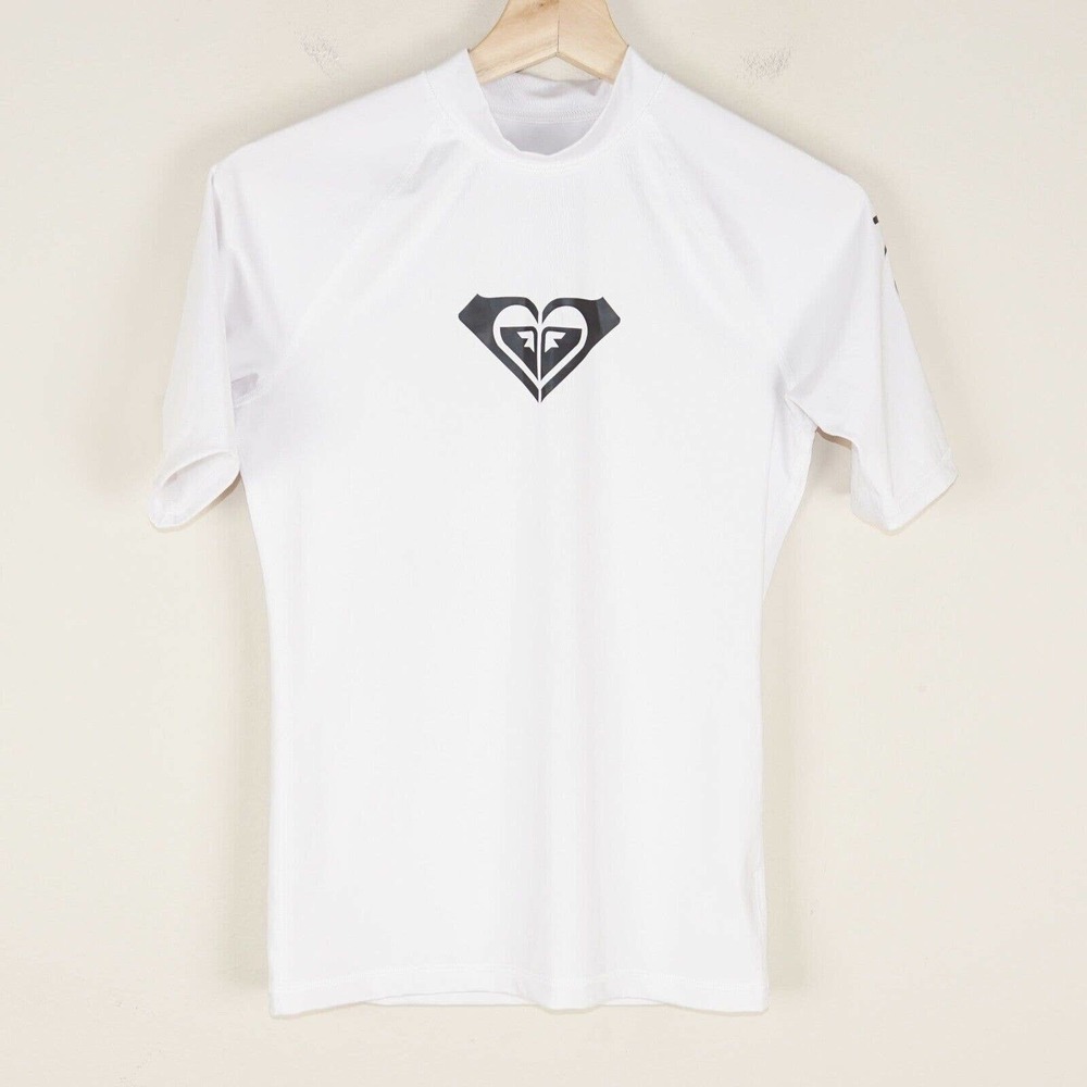 Roxy Whole Hearted Short Sleeve Swim Rashguard Womens Sz M